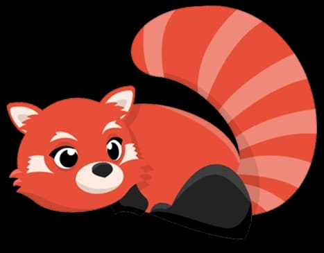 An illustrated red panda